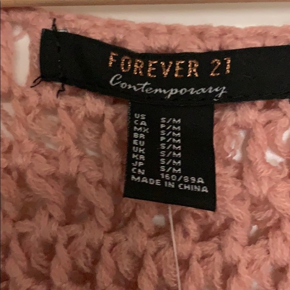 NWT Forever 21 Pink Sweater jacket CARDIGAN S/M - Picture 3 of 6